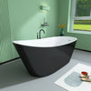 Sleek Oval Soaking Tub - Adjustable Freestanding Design with Stylish Overflow & Drain