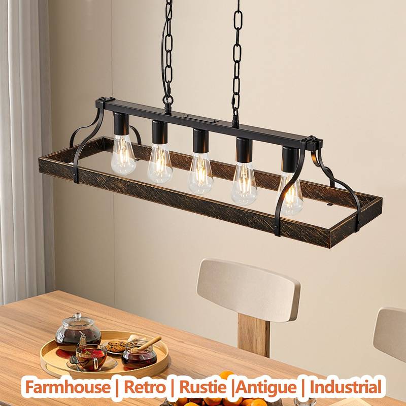 Vintage Charm Black Gold Pendant Light