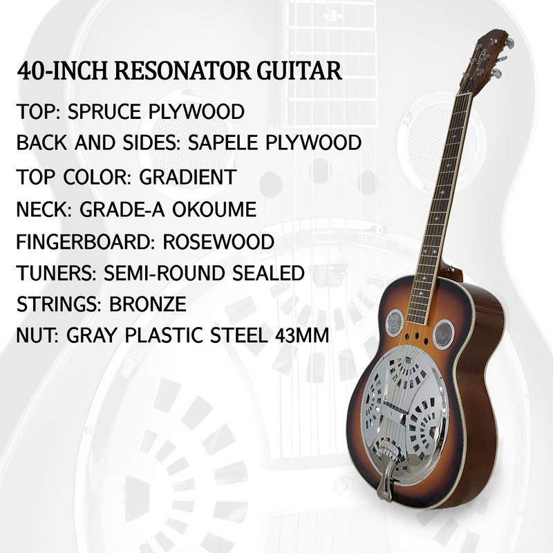 Easy Play Resonator Guitar with Built-In Pickup