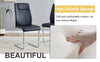 Chic Glass Dining Set with Sleek Leather Chairs