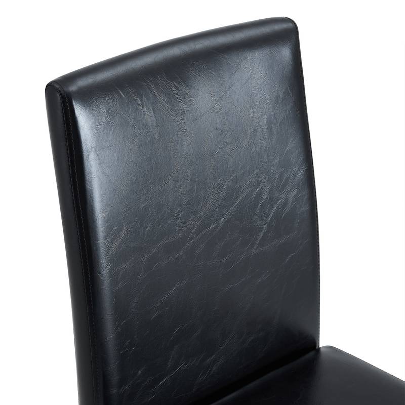 Sleek Black Backrest Chairs with Silver Legs - Modern Minimalist Chic!