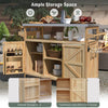 Farmhouse Rolling BBQ Bar & Storage Island