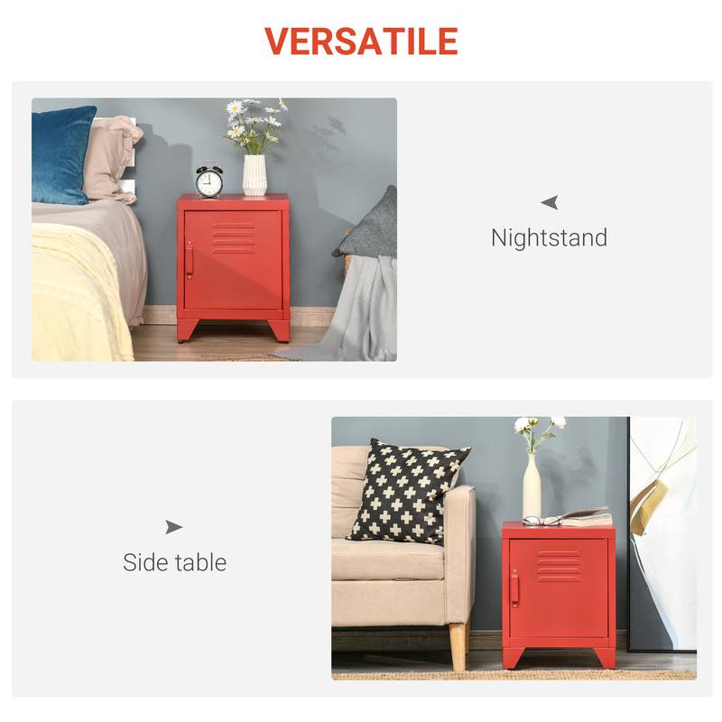 Chic Red Locker End Table