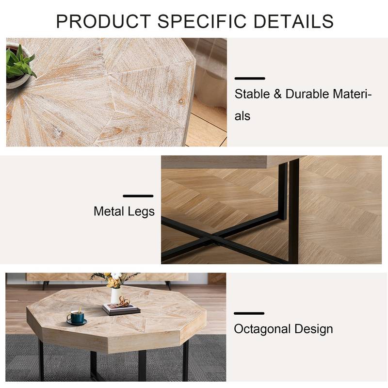 Rustic Charm Patchwork Coffee Table