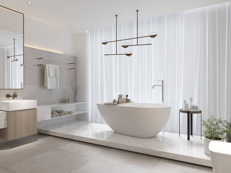 Dreamy Stone Resin Soaking Tub