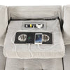 Chic Light Gray Chaise Lounge with Hidden Storage and USB Charger