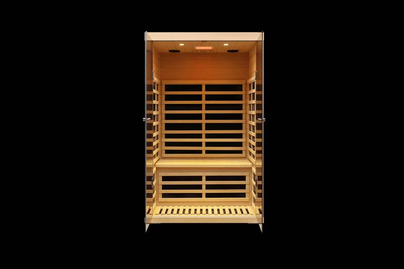 Cozy Glass Hemlock Sauna for Two