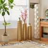 Charming White Metal Vase Trio