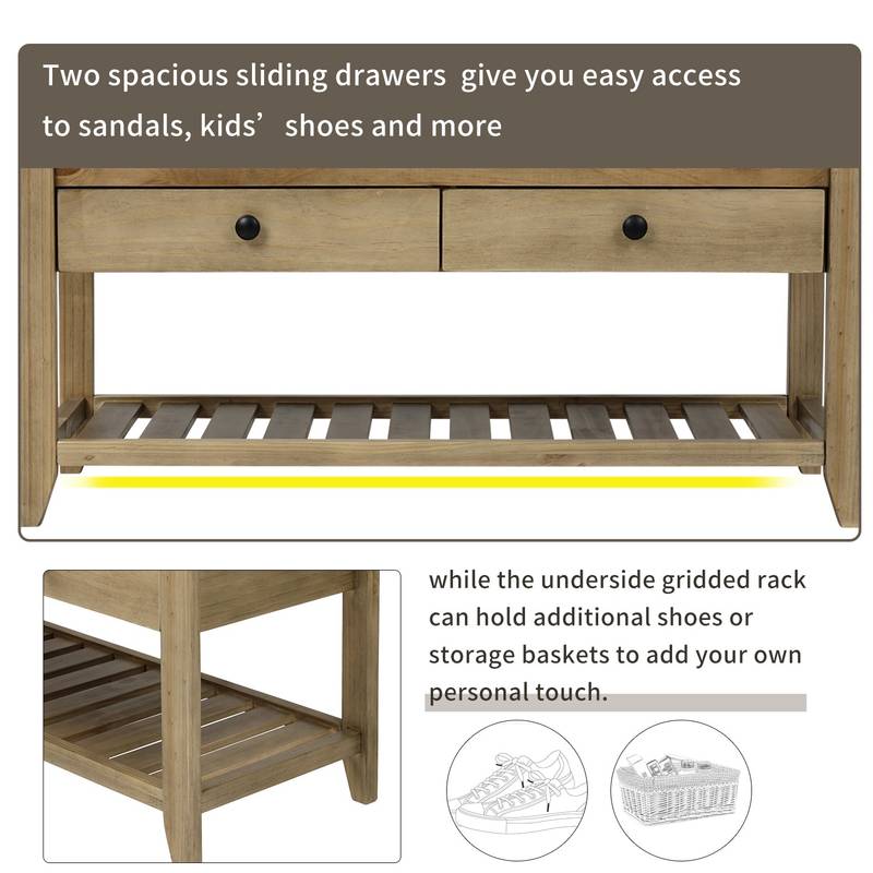 Cozy Entryway Storage Bench with Shoe Rack