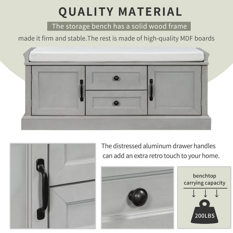 Cozy Storage Bench with Cushioned Seat