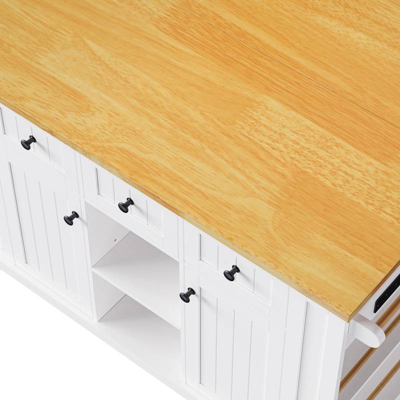 Cozy Kitchen Island with Bar Stools & Storage