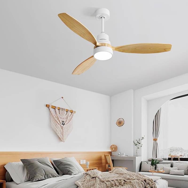 Chic Indoor Ceiling Fan with Remote and LED Light