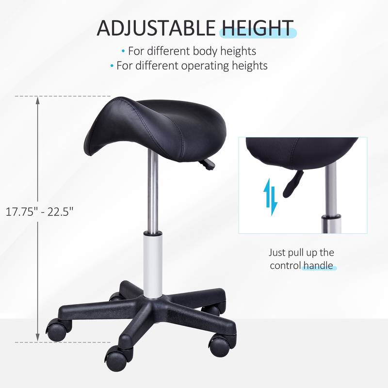 Stylish Rolling Saddle Stool - Ergonomic Swivel Chair for Spa, Salon, and Office