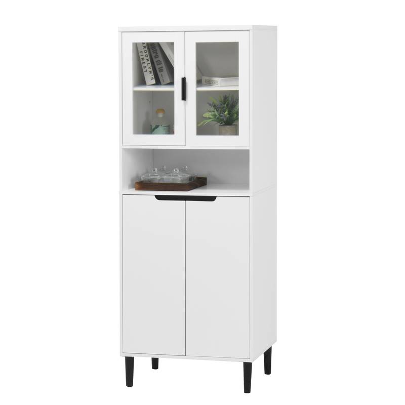 Elegant Glass-Front Storage Bookcase