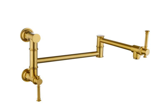 Wall-Mounted Brass Pot Filler Faucet