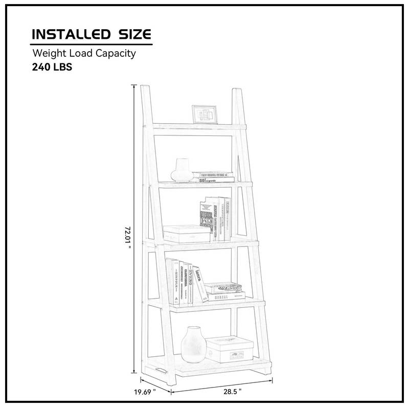 Rustic Ladder Shelf - Versatile Storage for Every Room