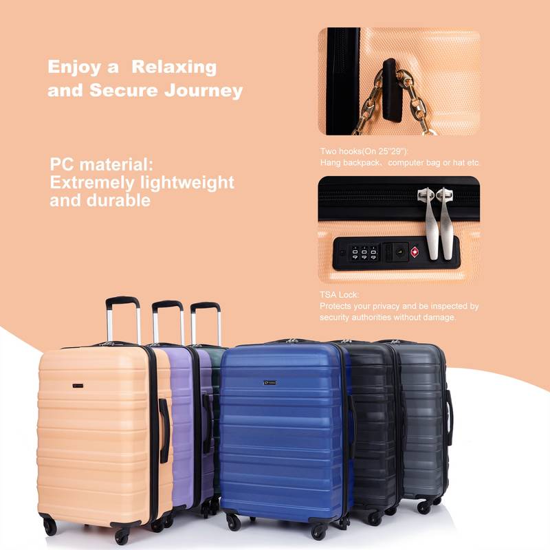 Peachy Traveler: Lightweight Expandable Luggage Set