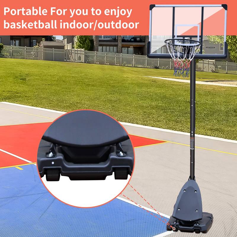 Portable Adjustable Basketball Hoop with Stable Base