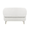 Chic Ivory Storage Ottoman with Gold Legs