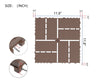 Outdoor Deck Tiles - Easy Interlocking Patio Flooring in Brown