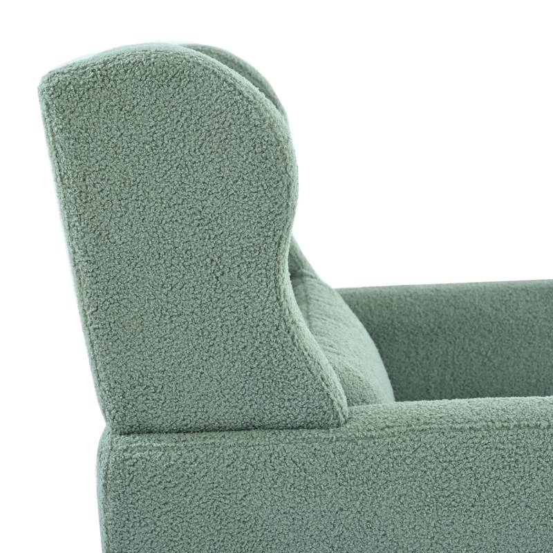 Cozy Teddy Accent Chair - Stylish Lounge Armchair in Light Green