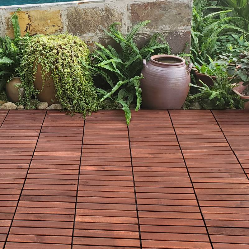 Acacia Interlocking Deck Tiles - Stylish Outdoor Flooring