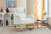 Cozy Ivory Teddy Rocking Chair