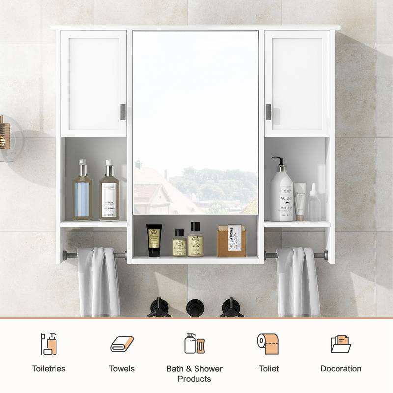 Sleek Wall-Mounted Bathroom Storage & Mirror Cabinet