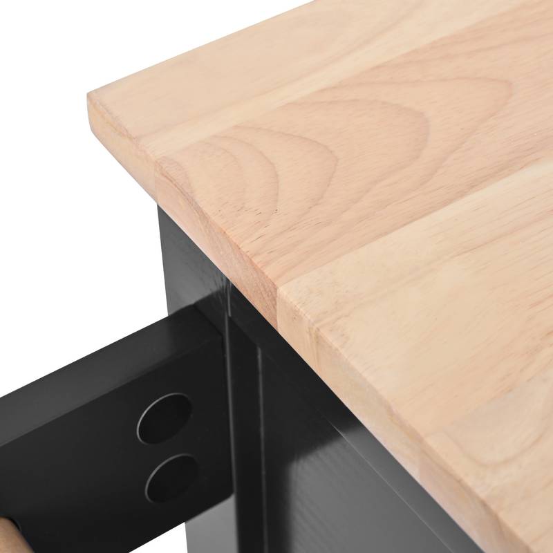 Versatile Kitchen Cart with Rubber Wood Top and Smart Storage