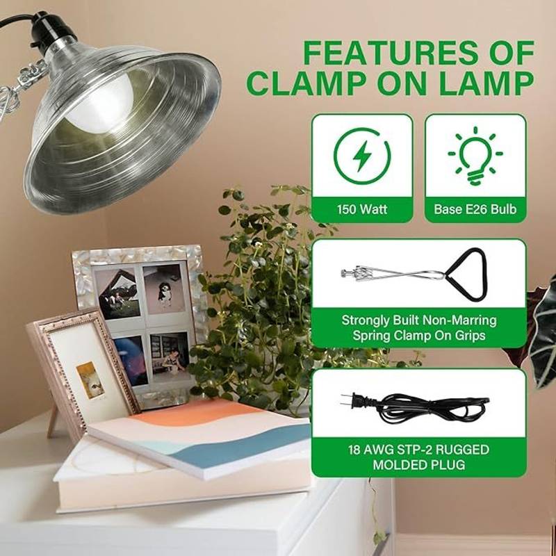 Clip-On Clamp Lamp Set - Versatile Light with Adjustable Reflectors