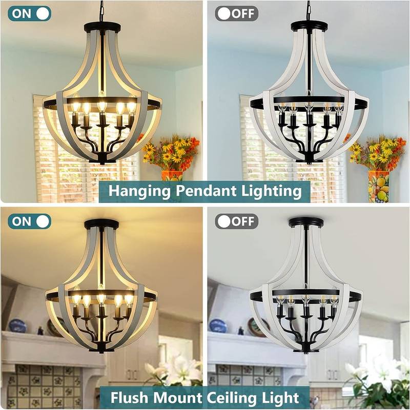 Sleek White Wooden Chandeliers