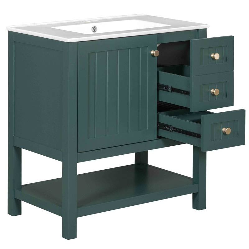 Chic Bathroom Vanity with Ceramic Sink