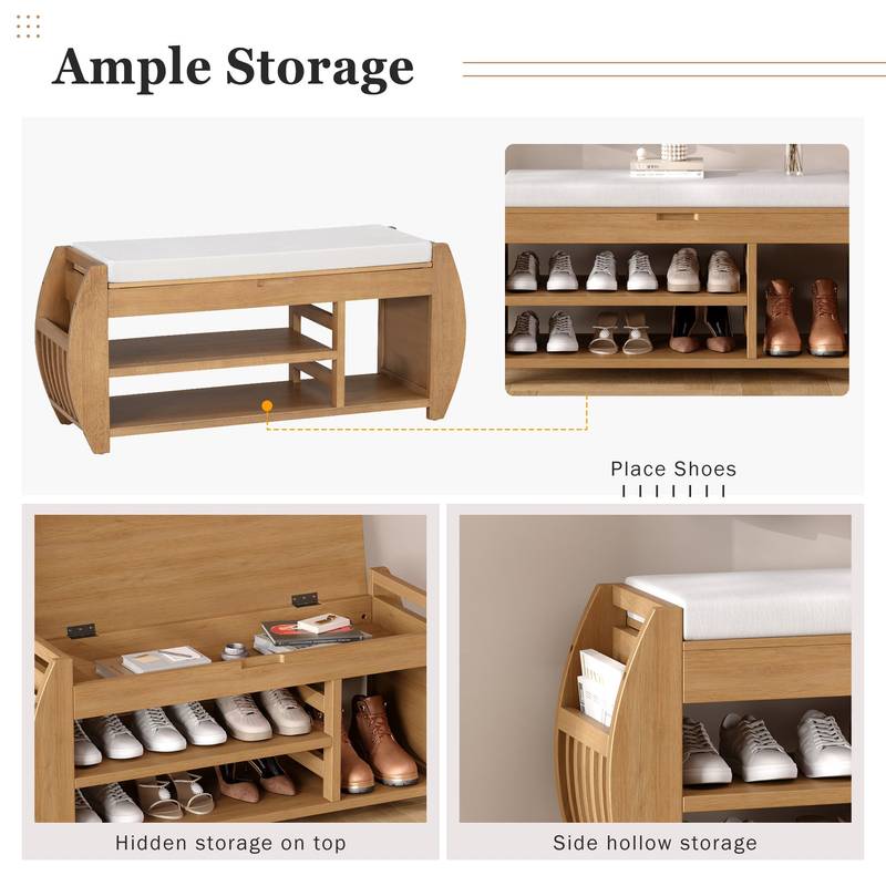 Cozy Curved Shoe Bench