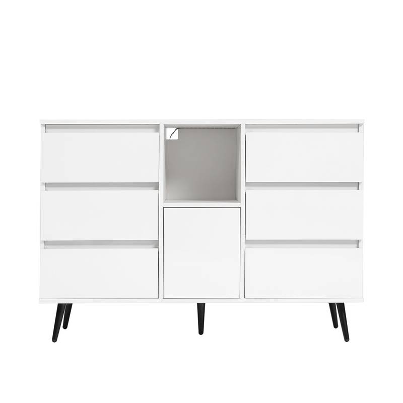 Sleek White Gloss Sideboard with LED Glow
