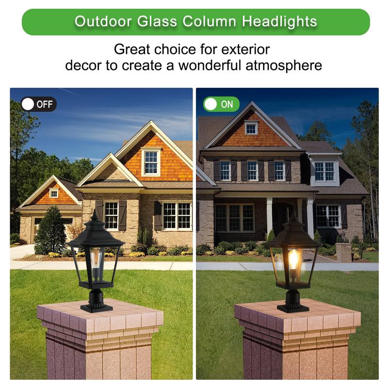 Illuminate Your Outdoors: Versatile Glass Column Lights (Set of Two)