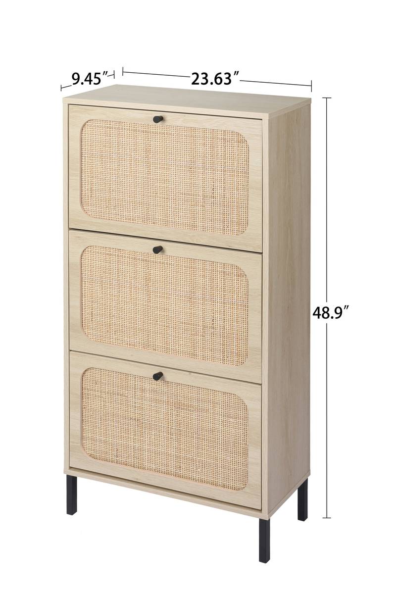 Chic Rattan Shoe Rack for Entryway