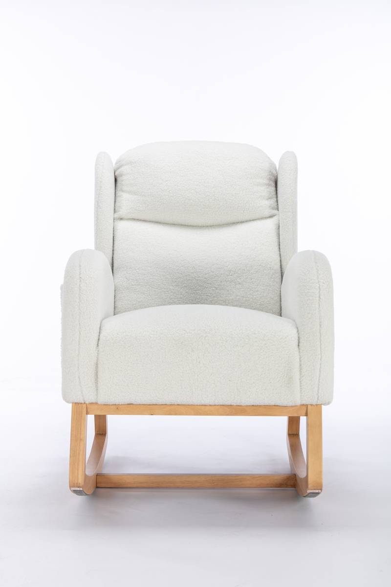 Cozy Ivory Teddy Rocking Chair