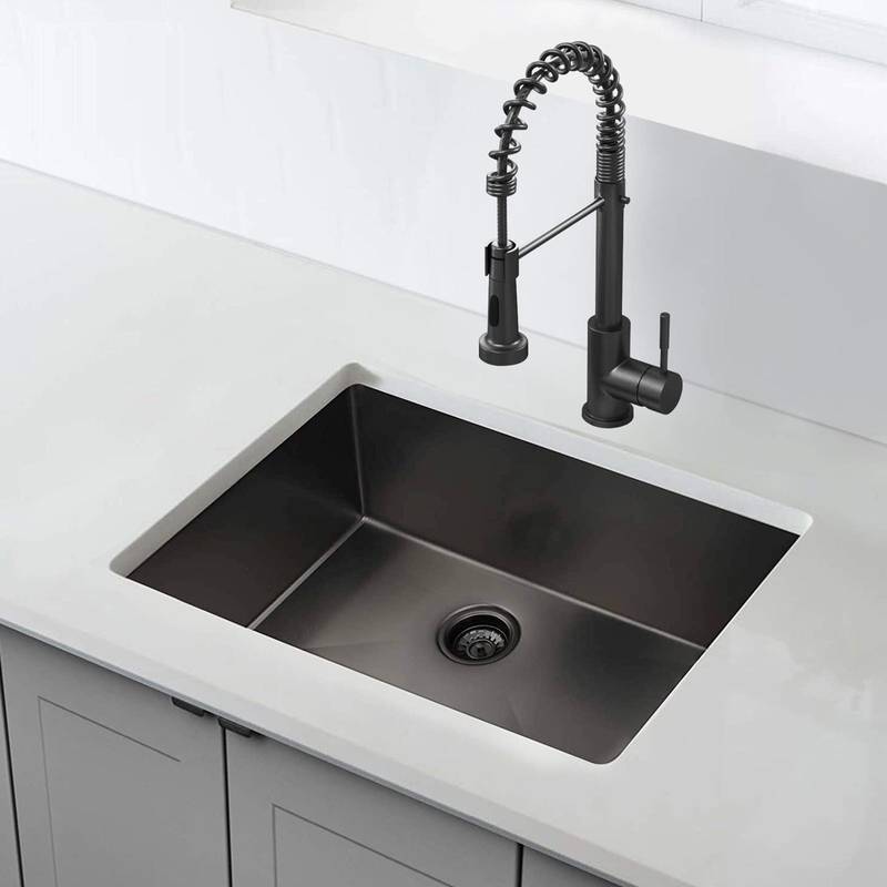 Sleek Black Undermount Kitchen Sink