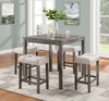 Chic Pub Table Set with Creamy White Stools