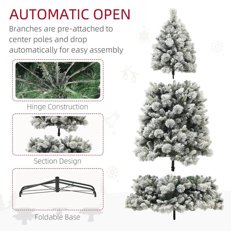 Snow-Flocked Sparkle Christmas Tree
