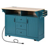 Versatile Rolling Kitchen Island with Drop Leaves and Power Outlet