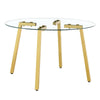 Chic Gold-Base Glass Dining Table – Perfect for Home & Office Gatherings!