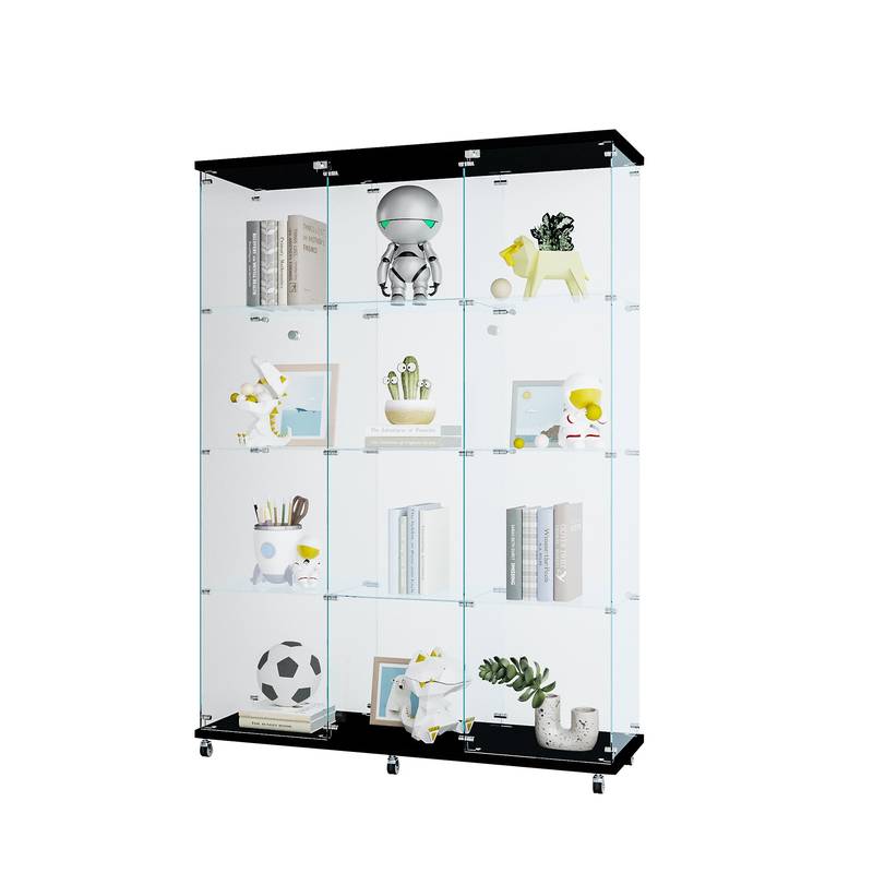 Black Curio Cabinet - Stylish Glass Display for Any Room