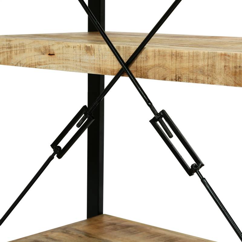 Rustic Iron & Wood Shelf Stand