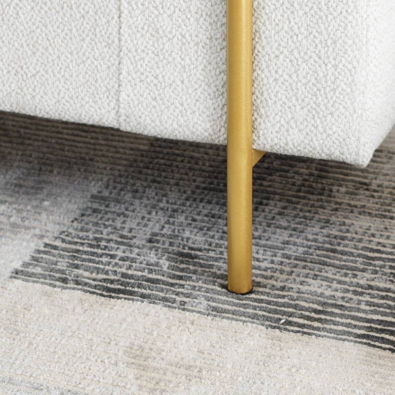 Chic Linen Storage Bench with Stylish Arms and Sturdy Legs
