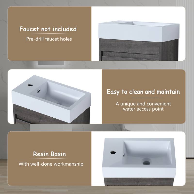 Elegant Wall-Mounted Vanity with Soft-Close Cabinet and Sleek Sink