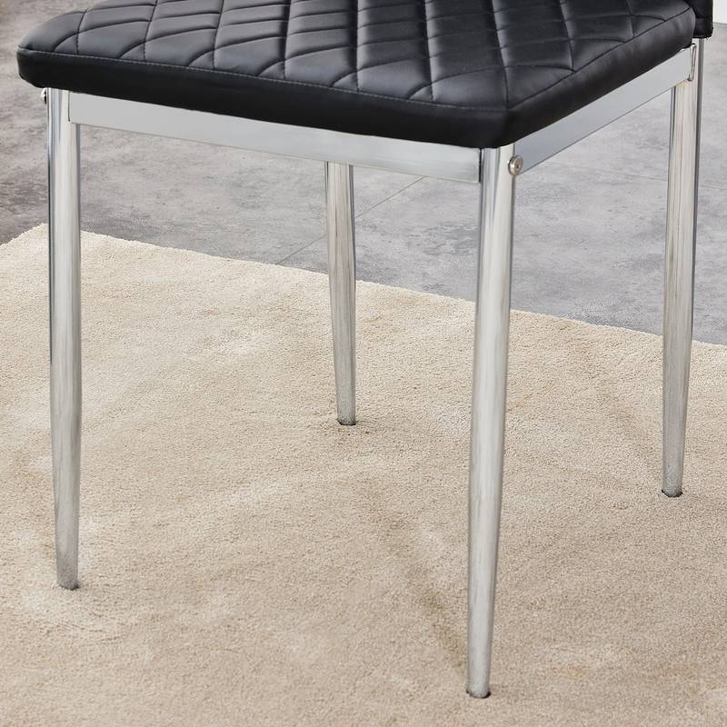Chic Checkered Dining Chair Set