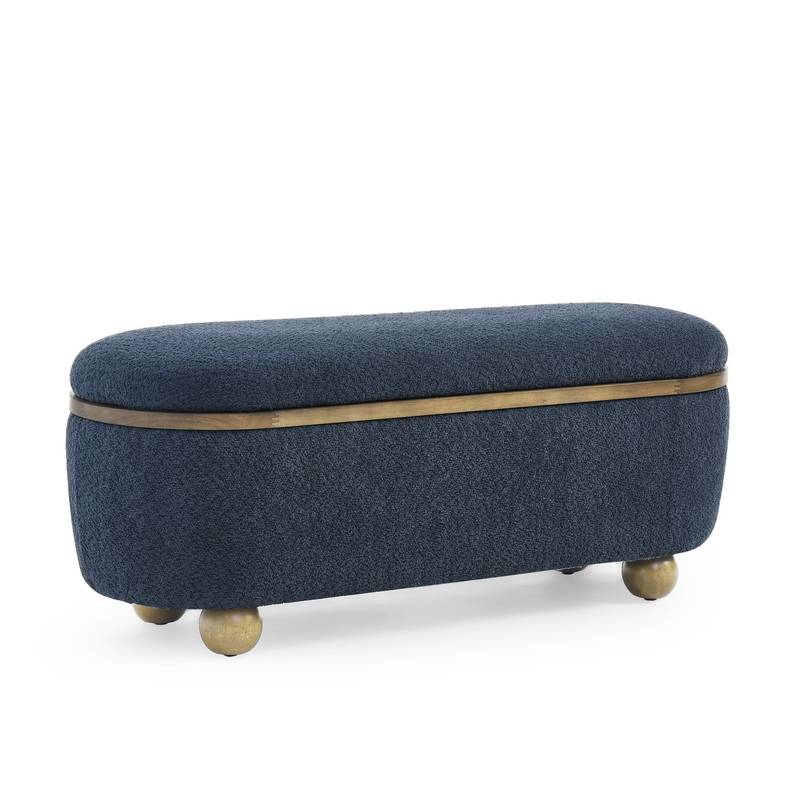 Cozy Blue Storage Ottoman Bench