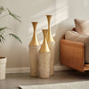 Chic Woven Metal Vase Trio