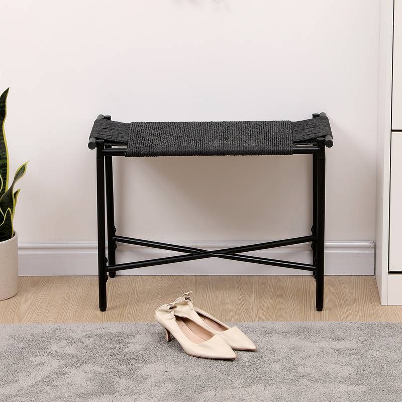 Chic Handwoven Footstool – Stylish Comfort for Any Room